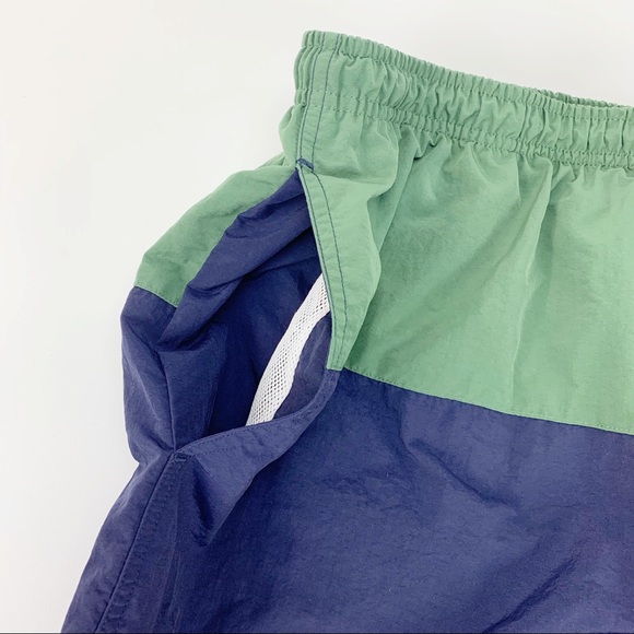 Consensus Swim Trunks Green and Navy Color Block - Picture 3 of 5